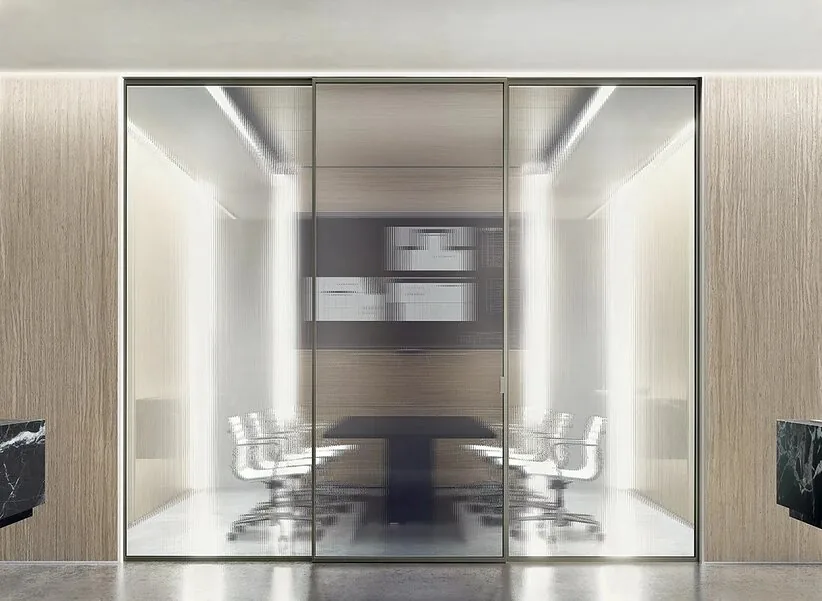 Flush doors with matching hardware