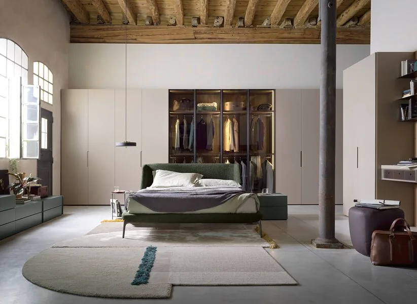 An open wardrobe in the bedroom
