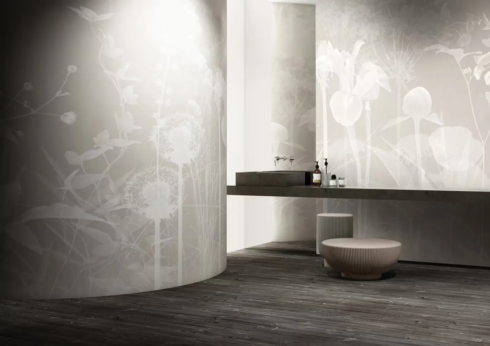 Papel pintado para la ducha