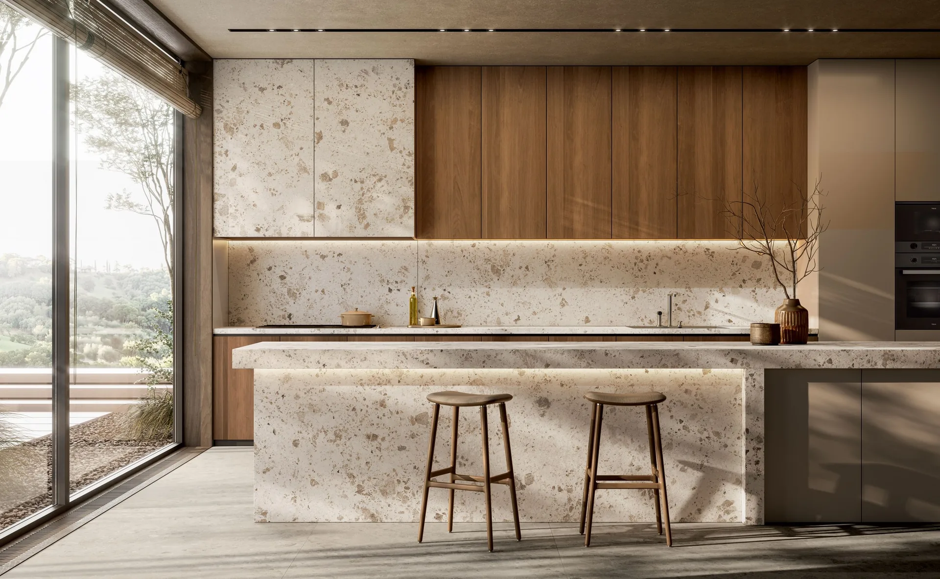 The kitchen joint has been taken into the corner behind the tap — only people who look for it find it.