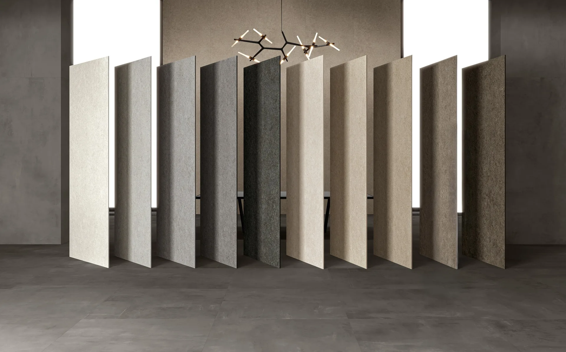 Laying out the pieces on a large-format slab